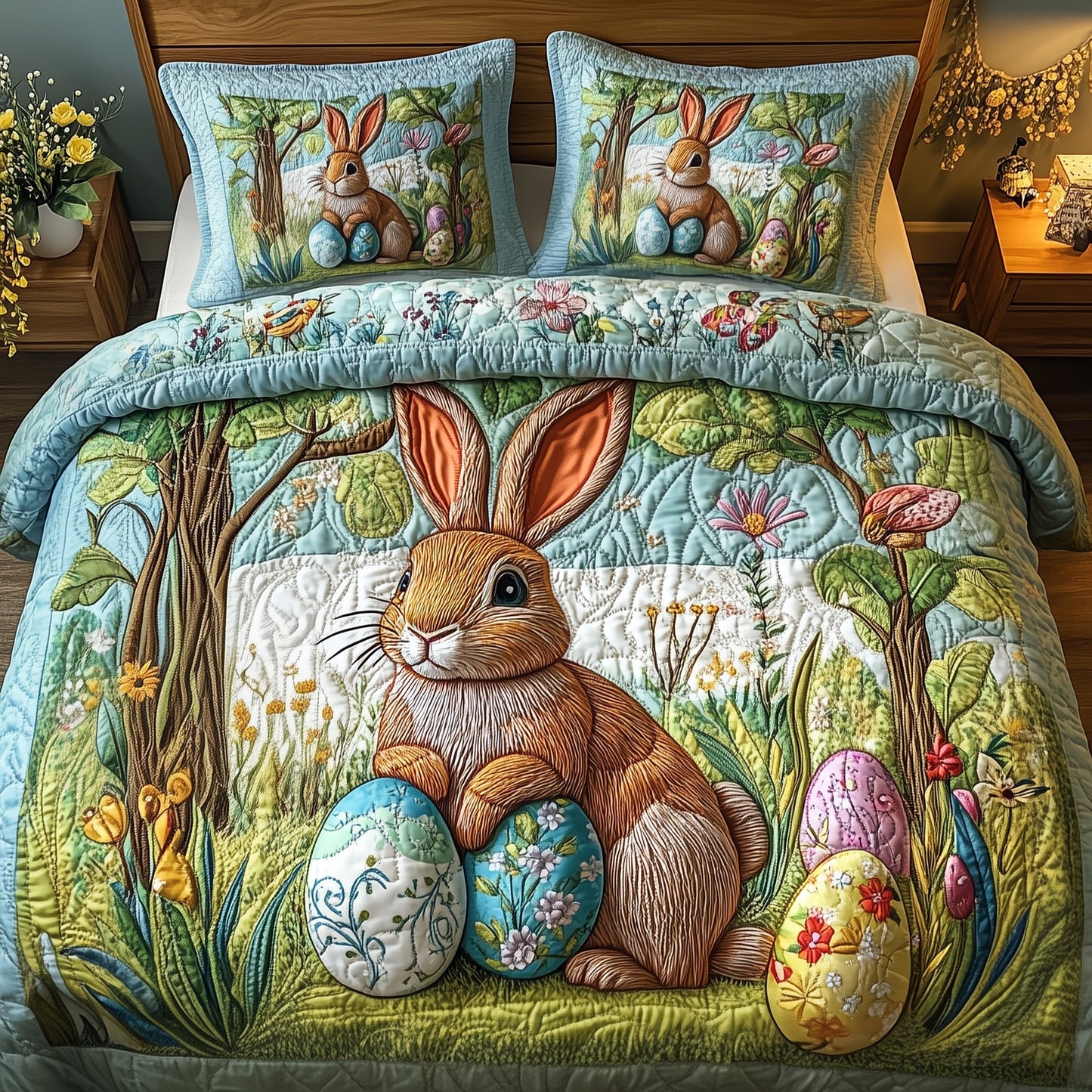 Serene Easter 3-Piece Quilted Bedding Set GFTOTP4933