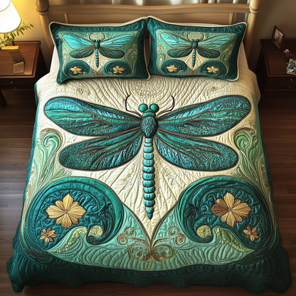 Enchanted Dragonfly 3-Piece Quilted Bedding Set GFTOTP5028