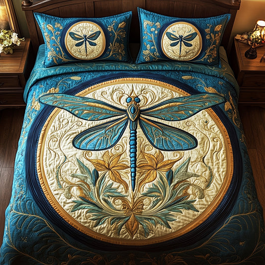 Enchanted Dragonfly 3-Piece Quilted Bedding Set GFTOTP5029