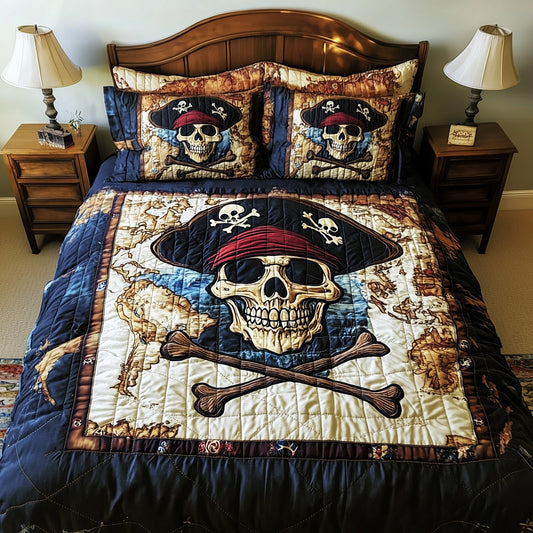 Dark Seas Pirate 3-Piece Quilted Bedding Set GFTOTP5111