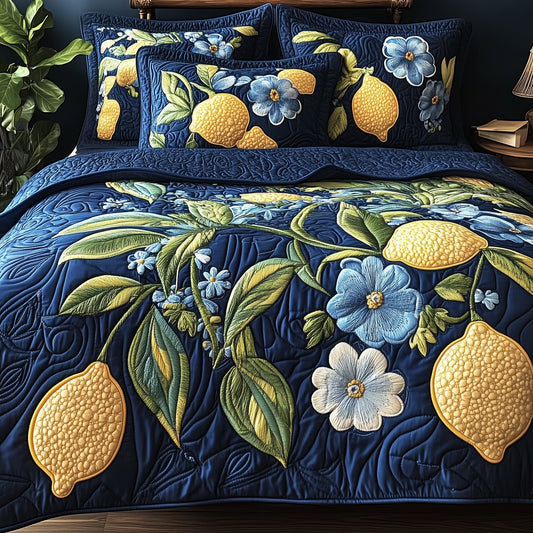 Fresh Lemon 3-Piece Quilted Bedding Set GFTOTP5153