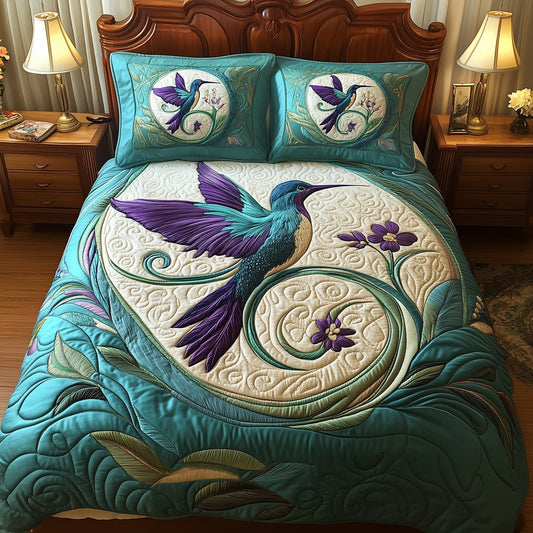 Hummingbird Haven 3-Piece Quilted Bedding Set GFTOTP5182