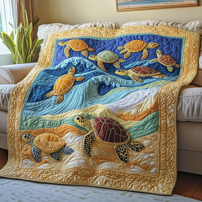 Coastal Turtle Haven Quilted Blanket GFTOTP5215