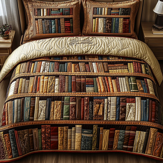 Bookshelf Escape 3-Piece Quilted Bedding Set GFTOTP5269
