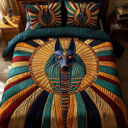 Ancient Anubis 3-Piece Quilted Bedding Set GFTOTP5459