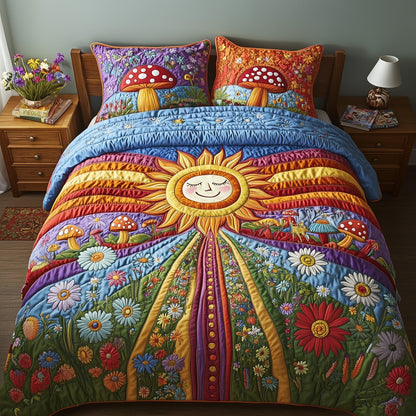 Groovy Sunburst 3-Piece Quilted Bedding Set GFTOTP5475