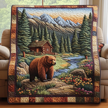 Cozy Bear Cabin Quilted Blanket GFTOTP5491