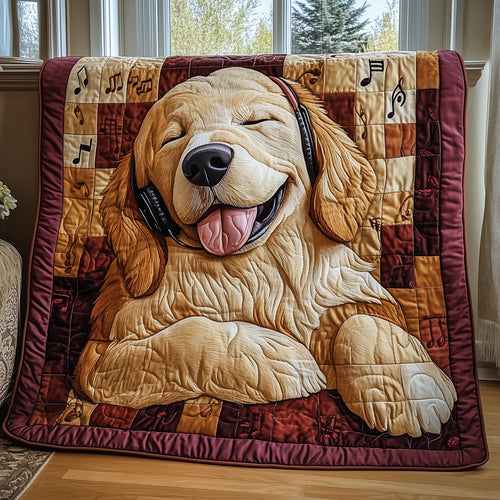 Melodic Golden Harmony Quilted Blanket GFTOTP5973