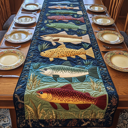 Lakeside Trout Retreat Quilted Table Runner GFTOTP6131