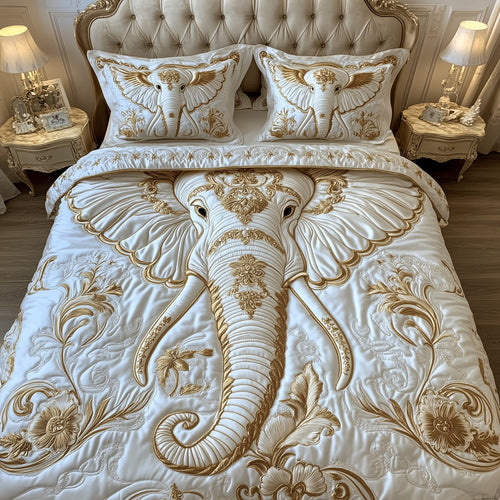 Elephant 3-Piece Quilted Bedding Set GFTOTP6155