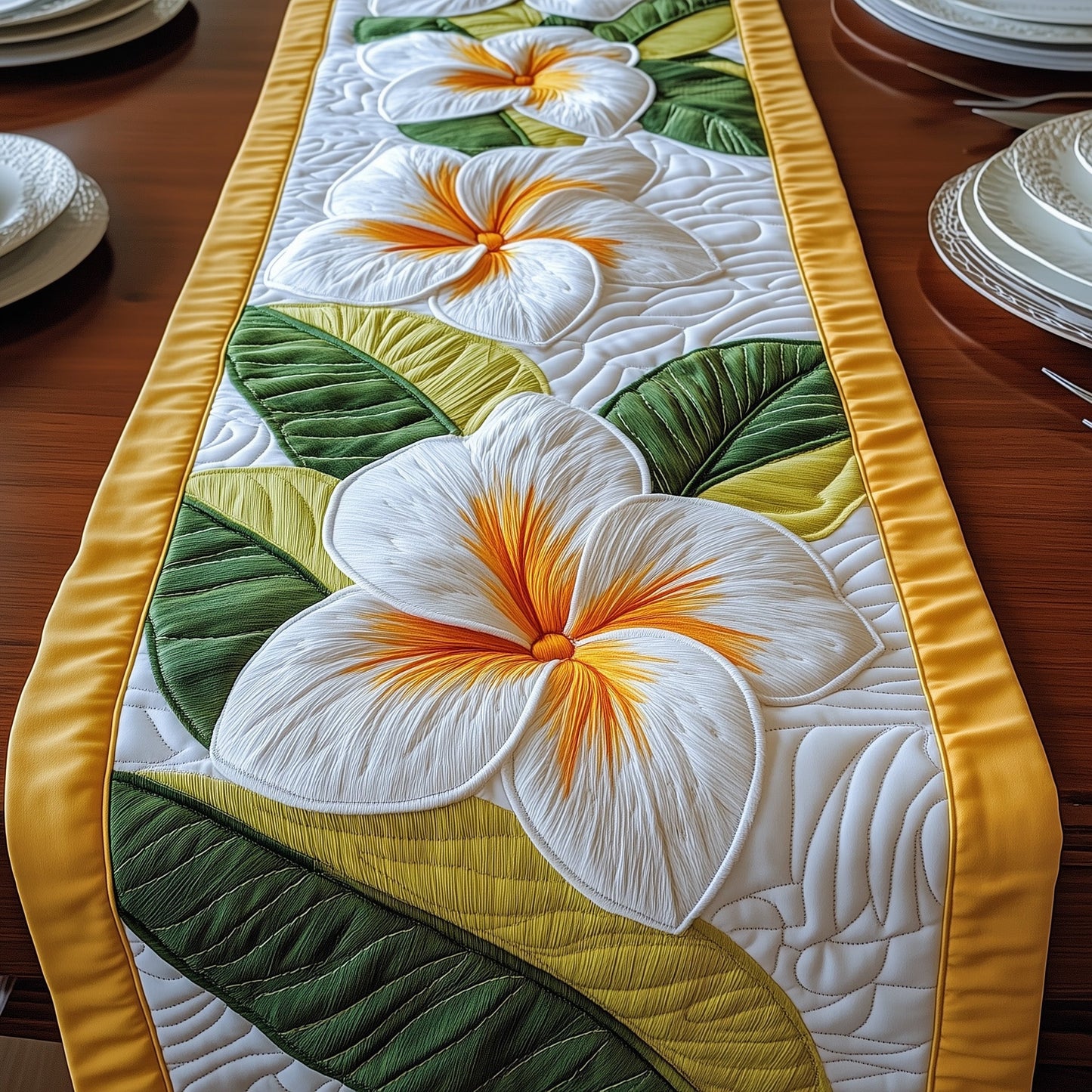 Plumeria Island Quilted Table Runner GFTOTP6182