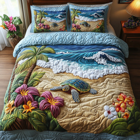 Sea Turtle Serenity 3-Piece Quilted Bedding Set GFTOTP6214