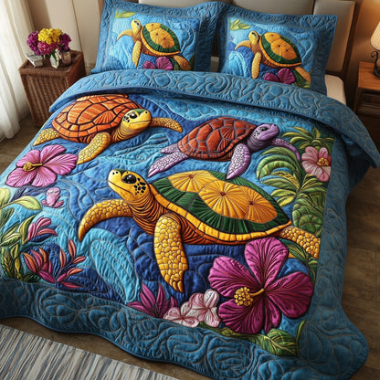 Sea Turtle Serenity 3-Piece Quilted Bedding Set GFTOTP6215