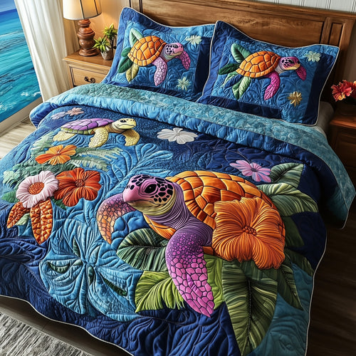 Sea Turtle Serenity 3-Piece Quilted Bedding Set GFTOTP6216