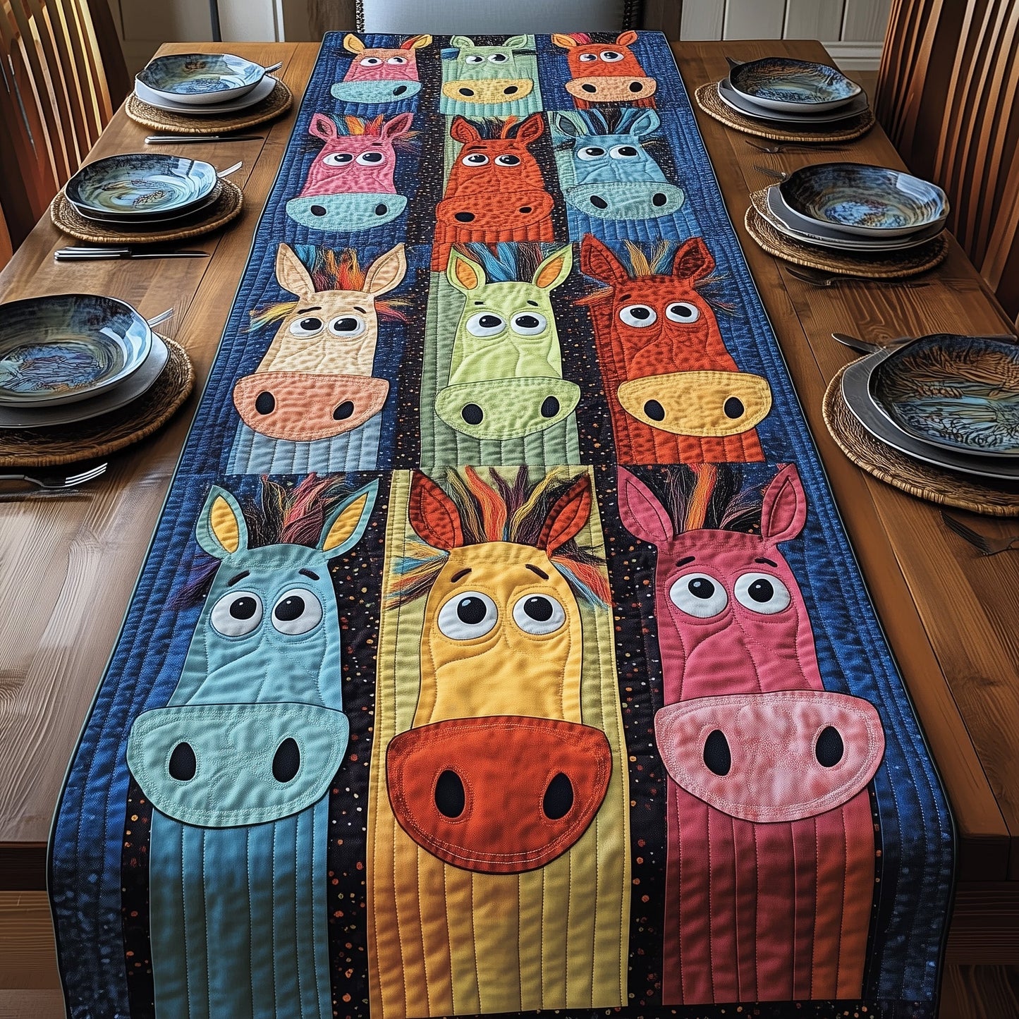 Playful Donkey Quilted Table Runner GFTOTP6220