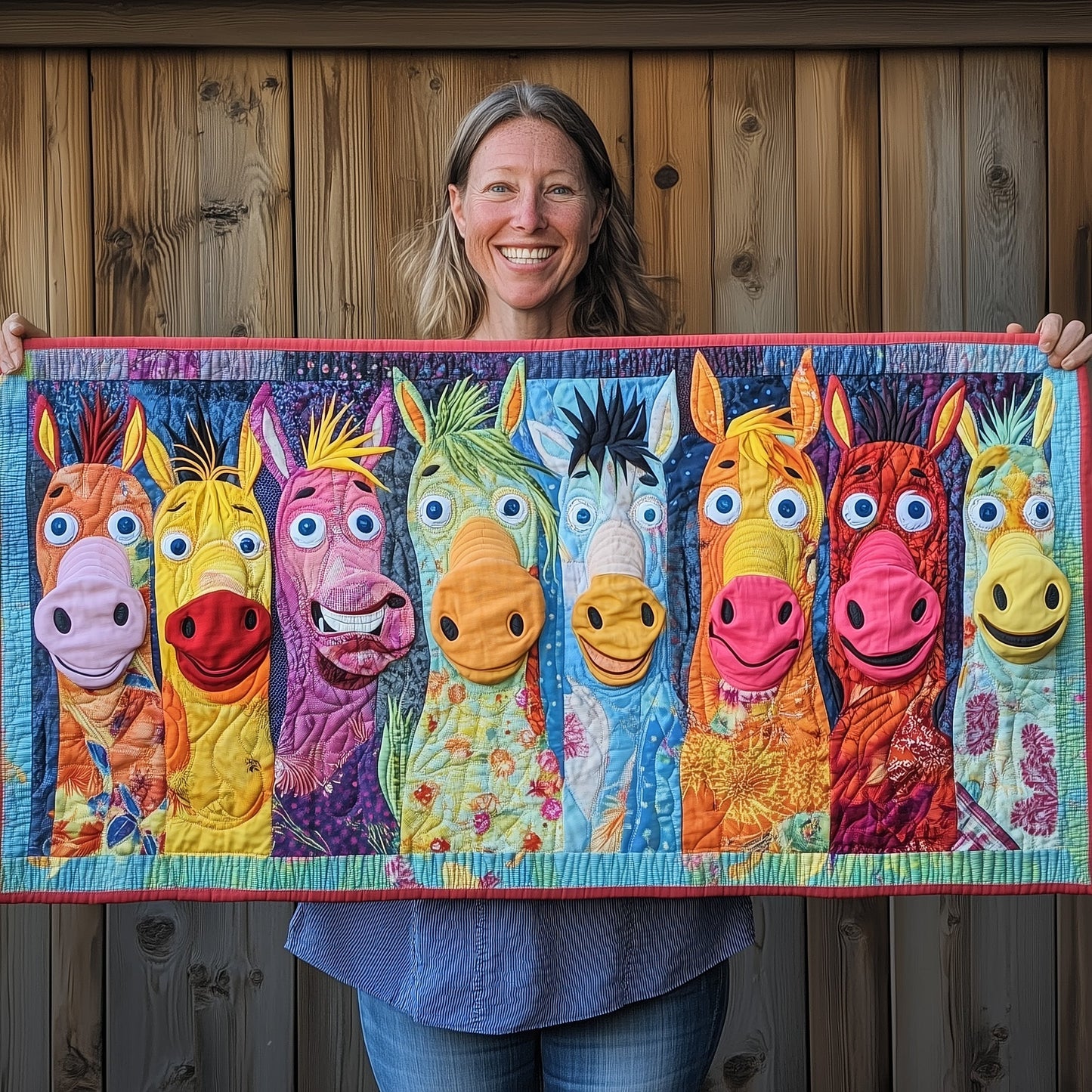 Playful Donkey Quilted Table Runner GFTOTP6222
