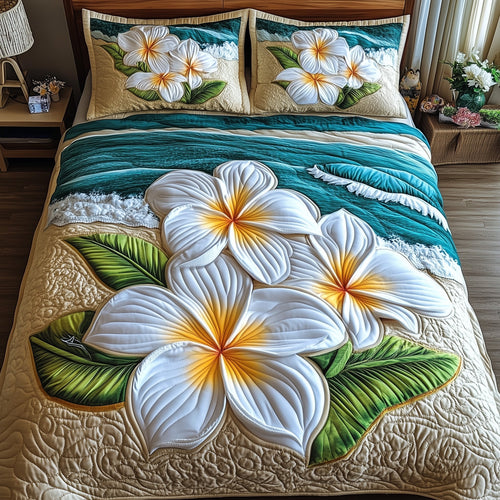 Island Plumera Paradise 3-Piece Quilted Bedding Set GFTOTP6272