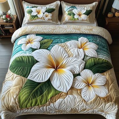 Island Plumera Paradise 3-Piece Quilted Bedding Set GFTOTP6273