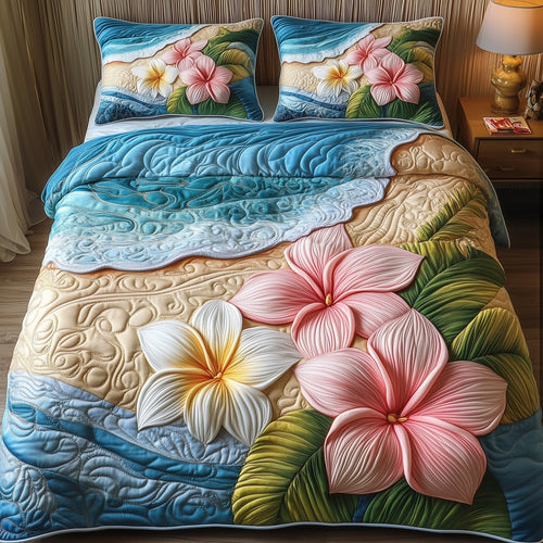 Island Plumera Paradise 3-Piece Quilted Bedding Set GFTOTP6276