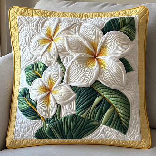 Seaside Blossom Plumera Quilted Pillow Case GFTOTP6282