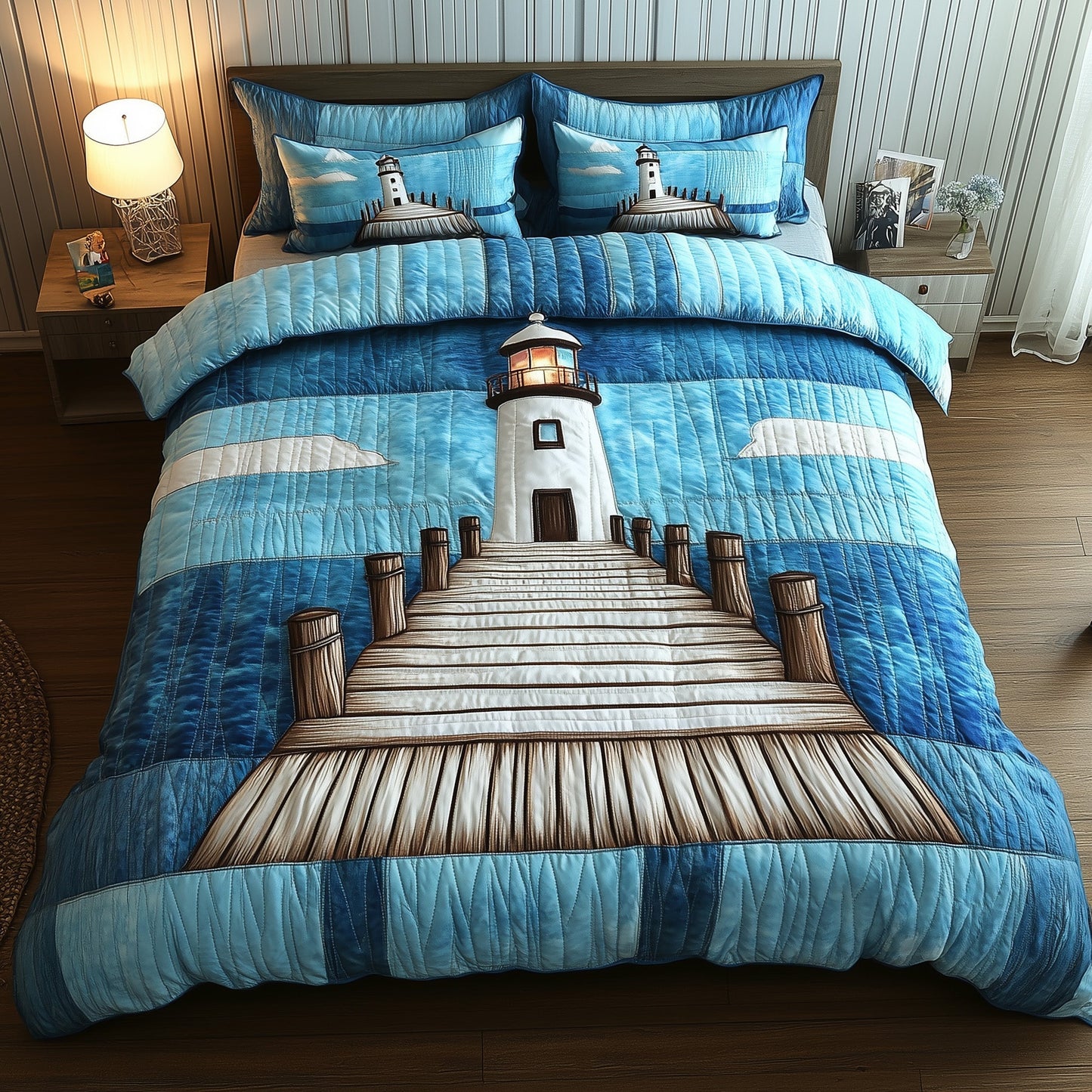 Lighthouse Serenity 3-Piece Quilted Bedding Set GFTOTP6375