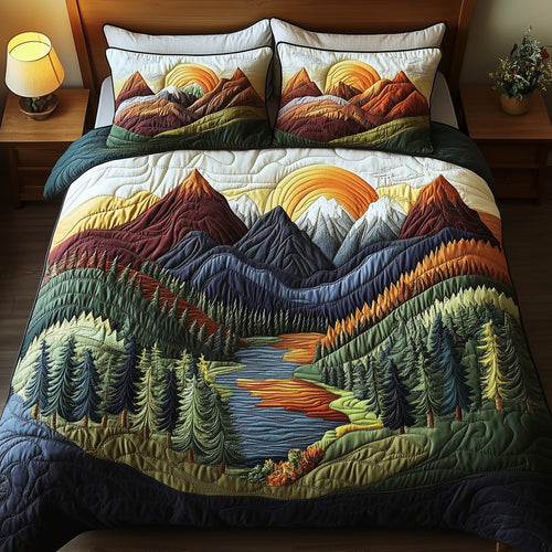 Mystic Forest Dawn 3-Piece Quilted Bedding Set GFTOTP6420