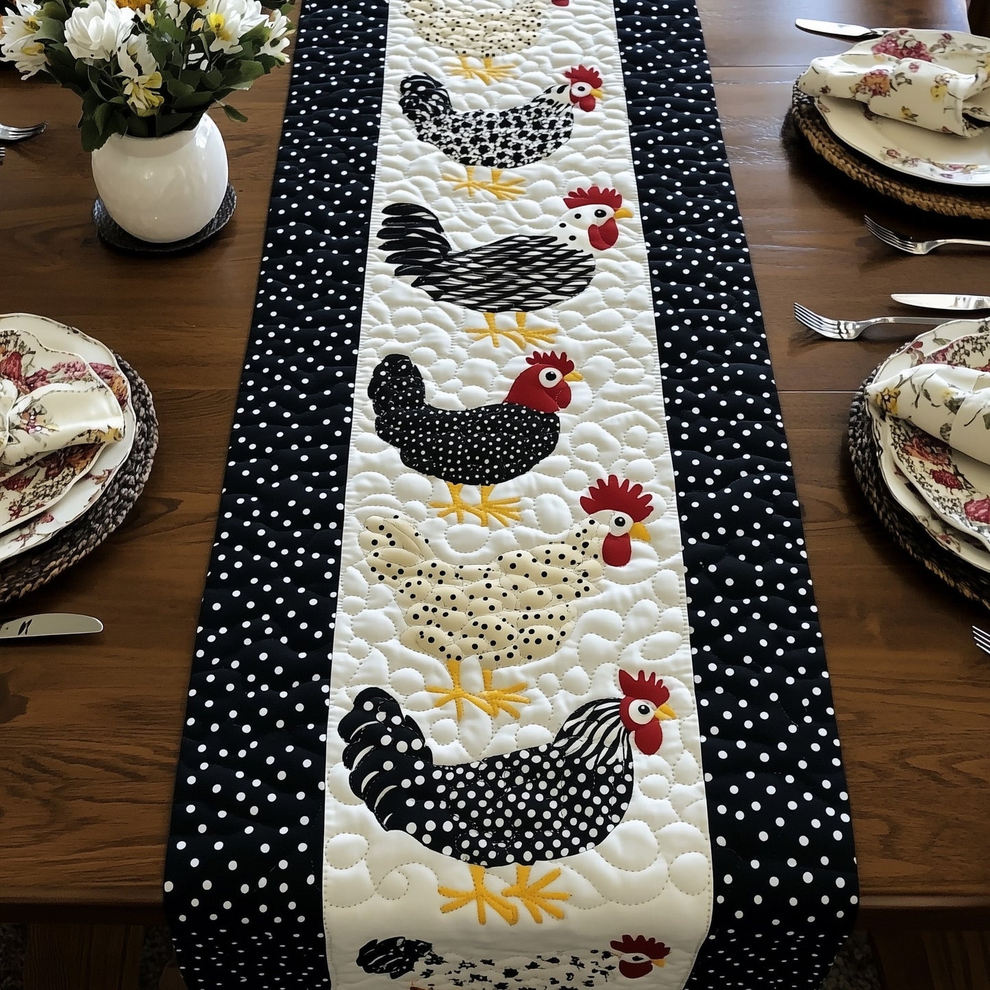 Whimsy Hen Quilted Table Runner GFTOTP6470