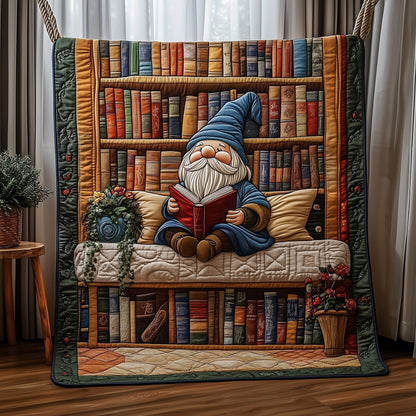 Book Nook Gnome Quilted Blanket GFTOTP6501
