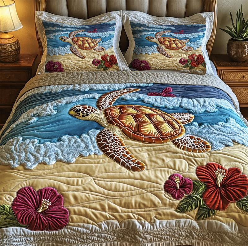 Turtle Tides Retreat 3-Piece Quilted Bedding Set GFTOTP6657