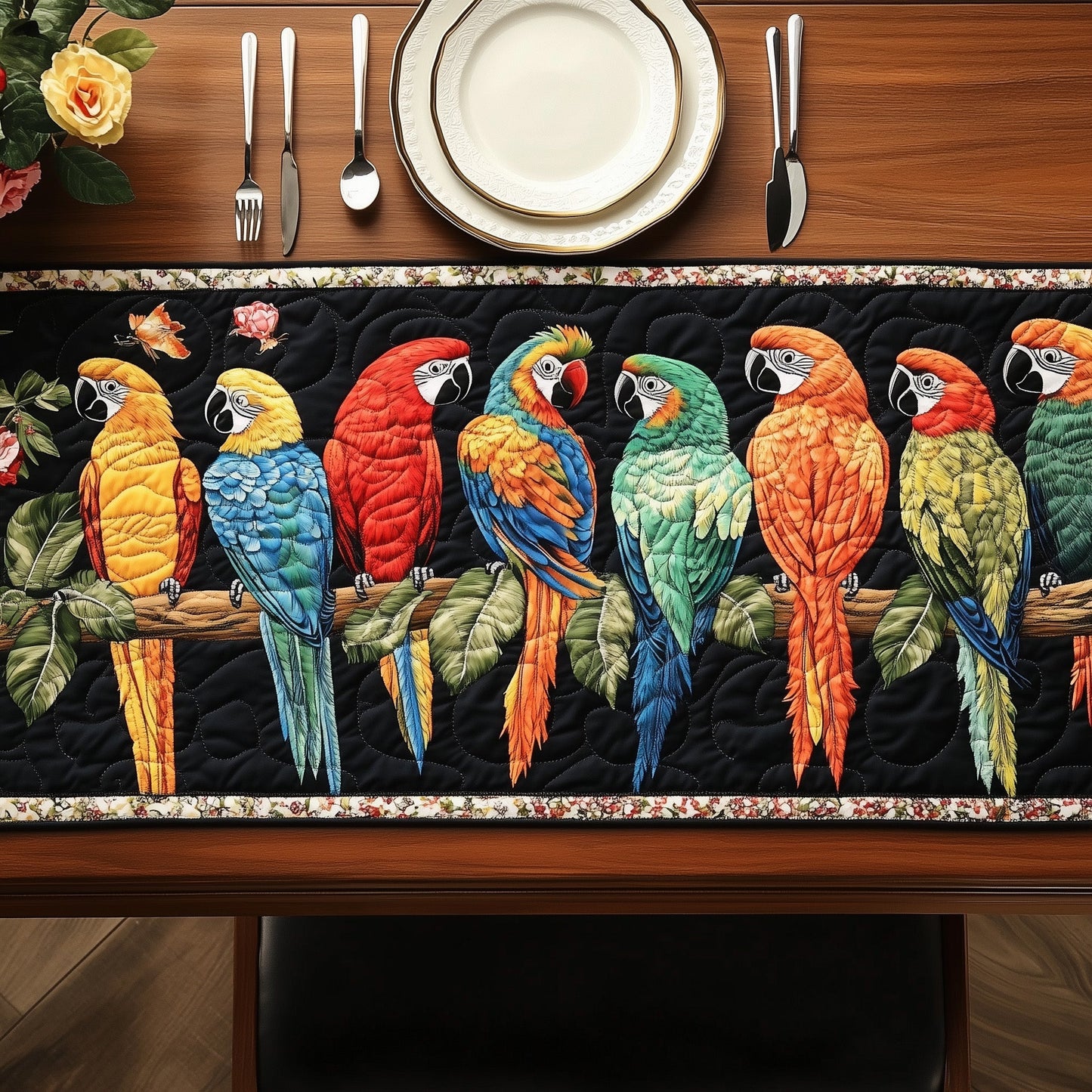 Tropical Parrot Quilted Table Runner GFTOTP6682