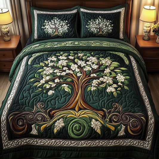Ancient Tree Of Life 3-Piece Quilted Bedding Set GFTOTP6752