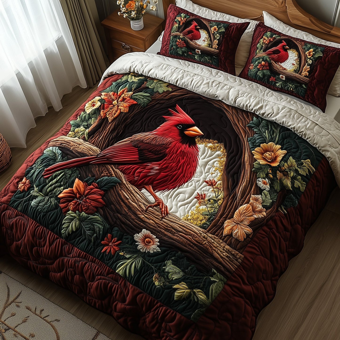 Woodland Serenade 3-Piece Quilted Bedding Set GFTOTP6801