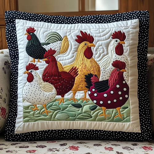 Whimsy Chicken Quilted Pillow Case GFTOTP6819