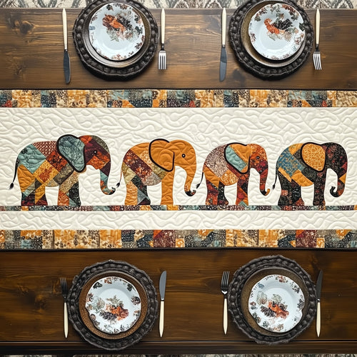 Earthen Spirit Elephant Quilted Table Runner GFTOTP6841