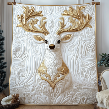 Elegant Reindeer Quilted Blanket GFTOTP692