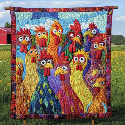 Funky Chicken Fiesta Quilted Blanket GFTOTP7115
