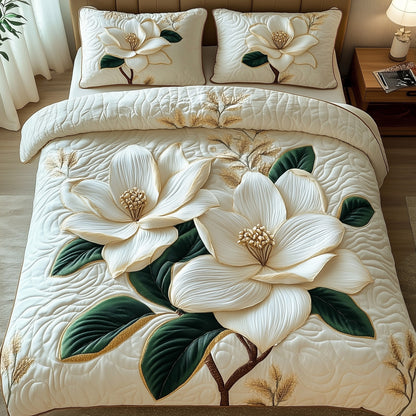 Magnolia Bloom 3-Piece Quilted Bedding Set GFTOTP7613