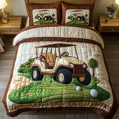 Golf Cart 3-Piece Quilted Bedding Set GFTOTP8006