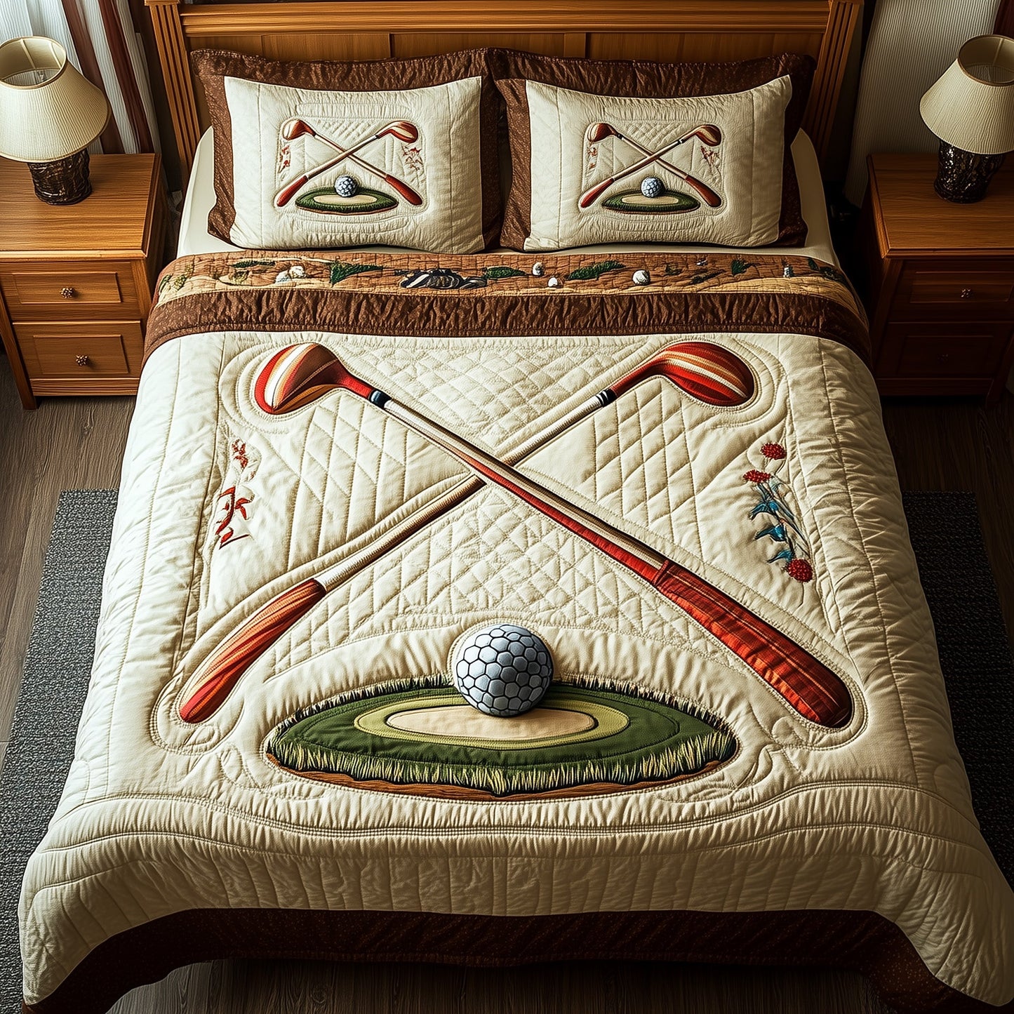 In the Golf Bag 3-Piece Quilted Bedding Set GFTOTP8014