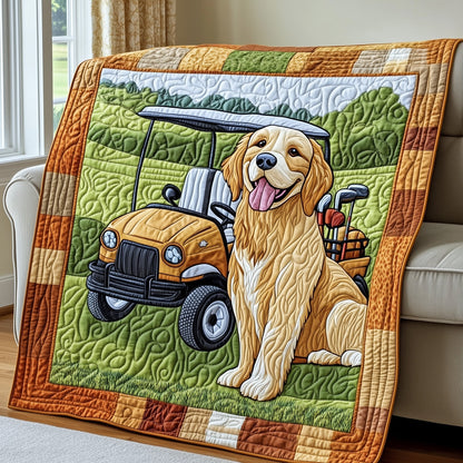 Golden Retriever Golf Quilted Blanket GFTOTP8044