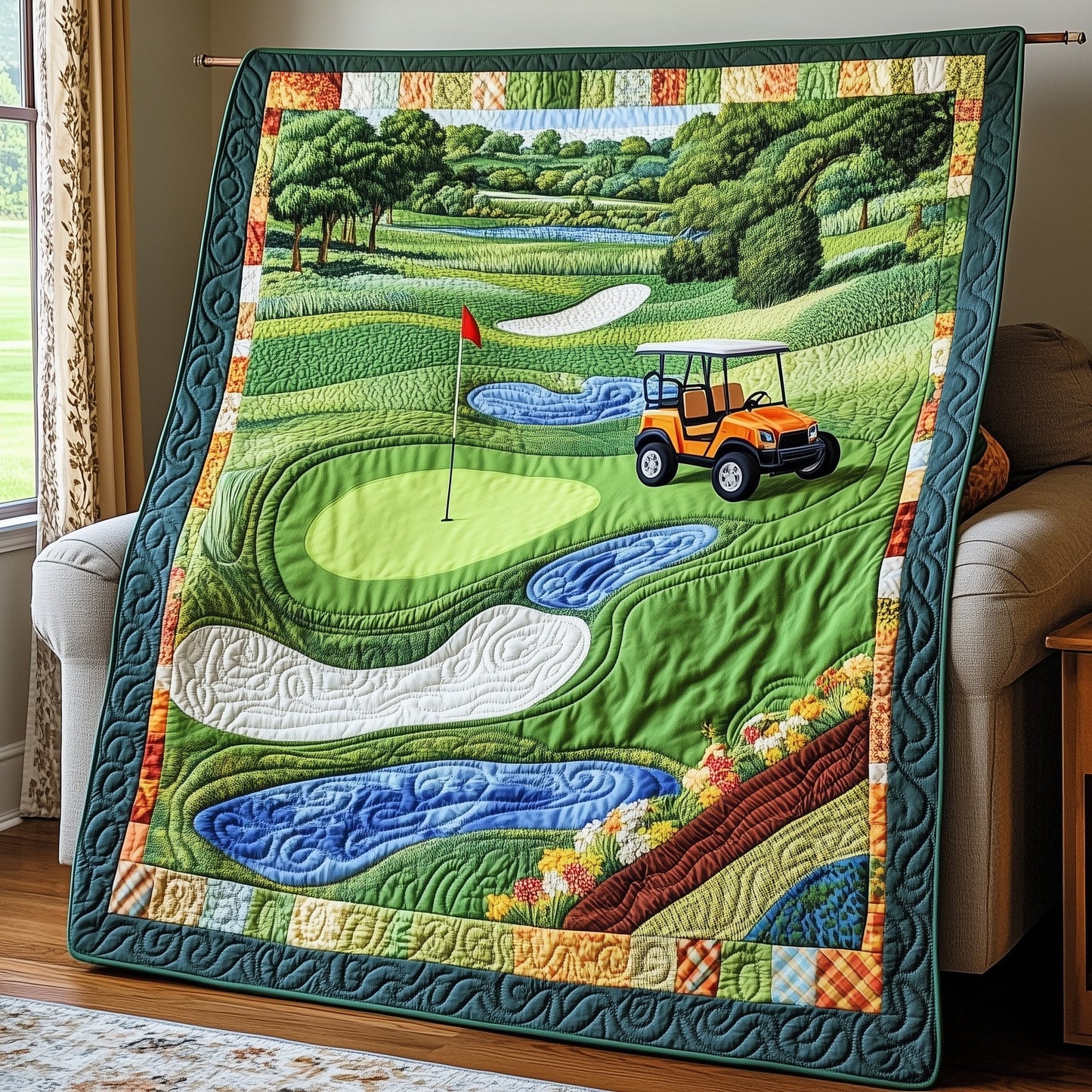 Golf Course Quilted Blanket GFTOTP8051
