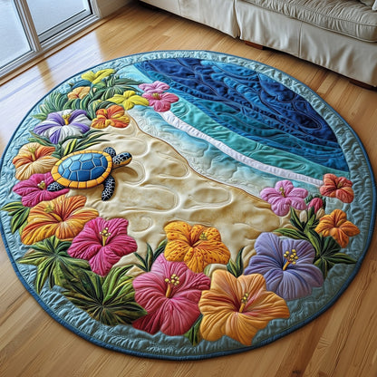 Hibiscus Shoreline Quilted Round Mat GFTOTP8159
