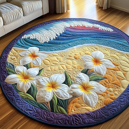 Plumeria Shoreline Quilted Round Mat GFTOTP8160