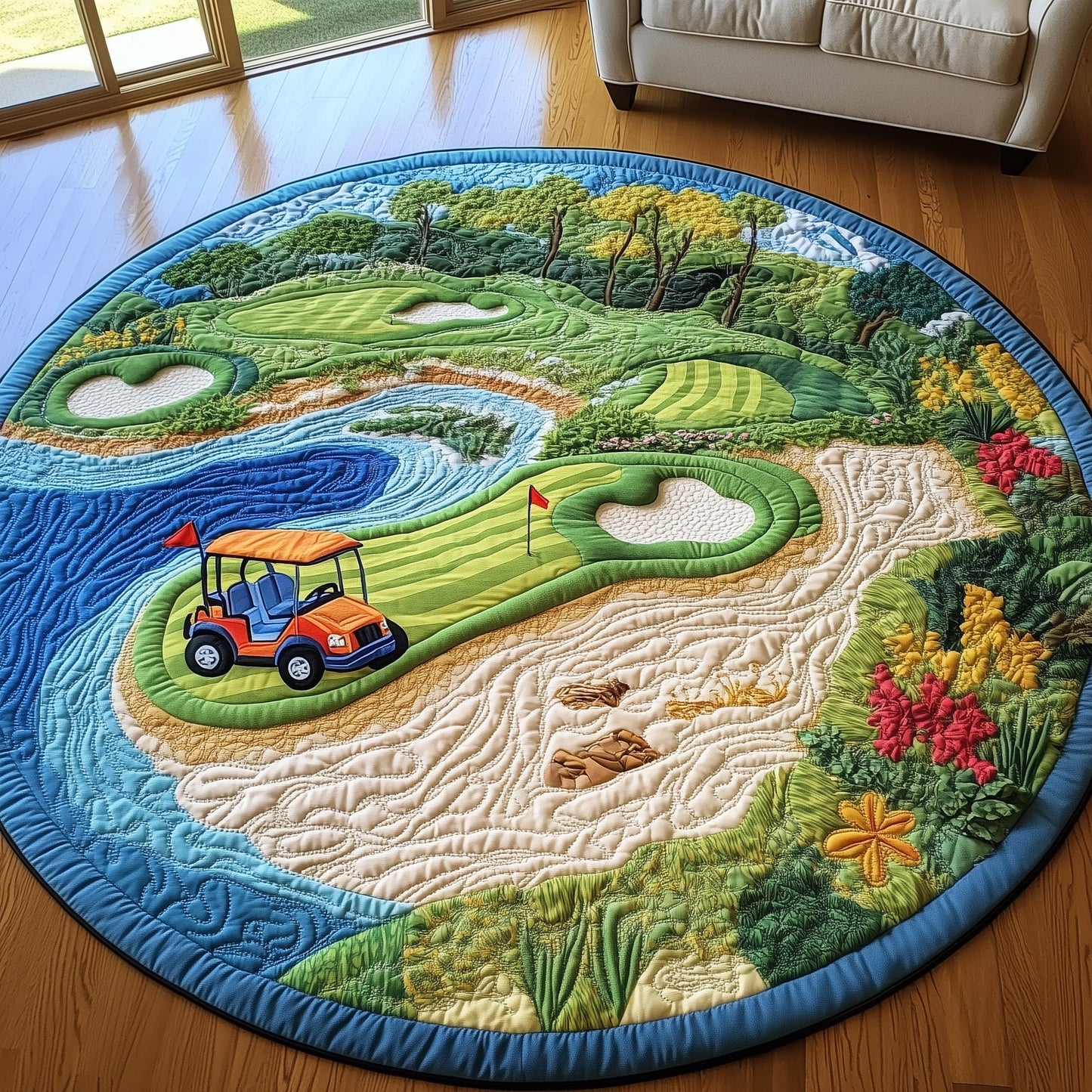 Golf Course Quilted Round Mat GFTOTP8164