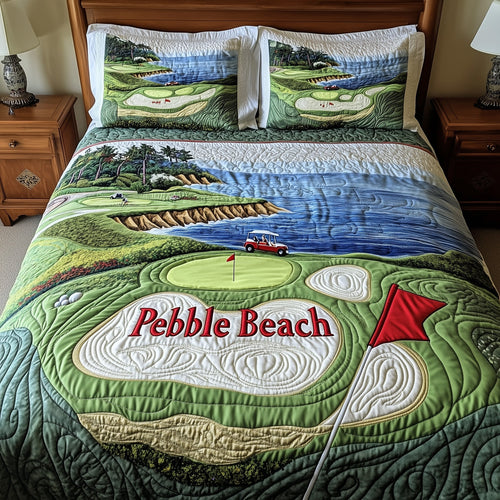 Coastal Fairway Retreat 3-Piece Quilted Bedding Set GFTOTP8234