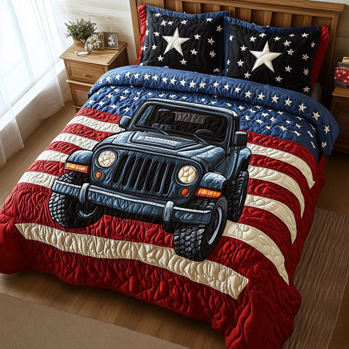 American Steel 3-Piece Quilted Bedding Set GFTOTP8289