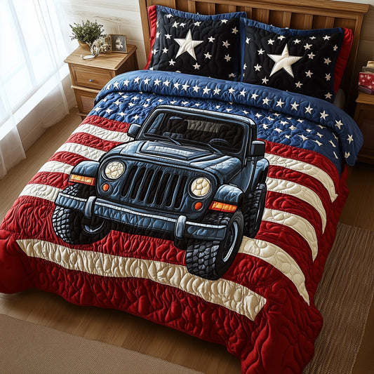 American Steel 3-Piece Quilted Bedding Set GFTOTP8289