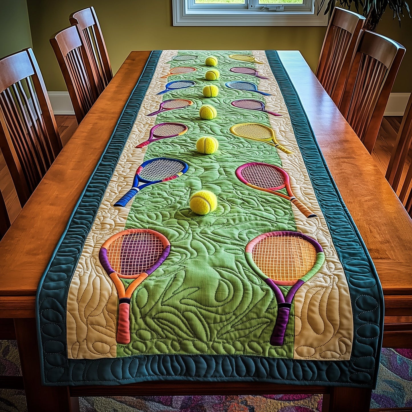 Tennis Time Quilted Table Runner GFTOTP8346