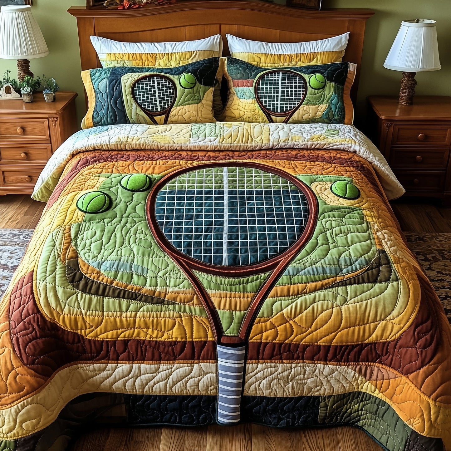 Tennis Time 3-Piece Quilted Bedding Set GFTOTP8525