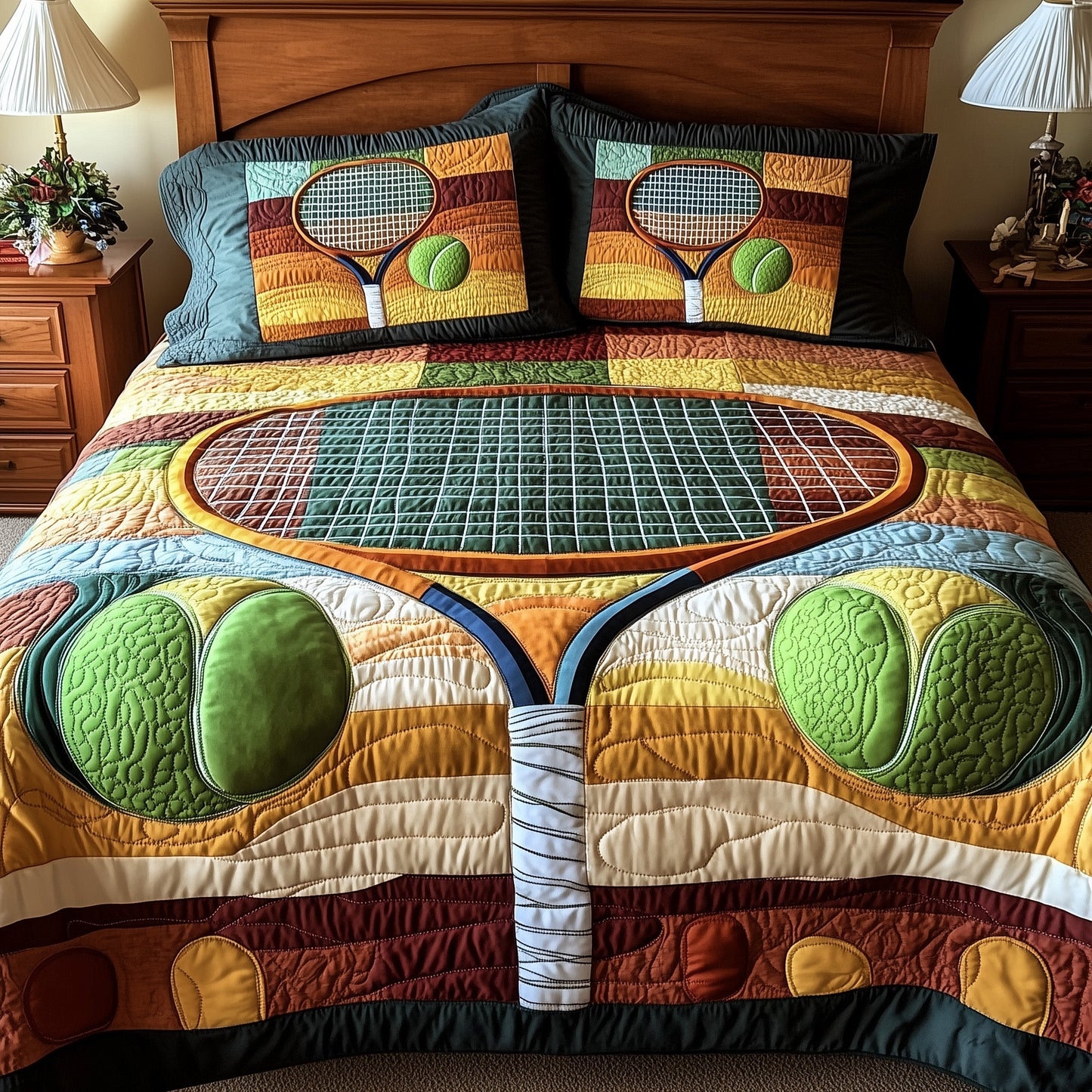 Tennis Time 3-Piece Quilted Bedding Set GFTOTP8531